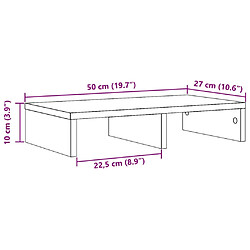 vidaXL Support de moniteur chêne artisanal 50x27x10 cm bois ingénierie pas cher