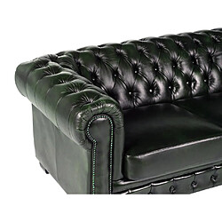 Acheter Vente-Unique Canapé chesterfield 4 places BRENTON 100% cuir de buffle - Vert empire