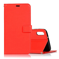 Wewoo Housse Coque Étui en cuir à rabat horizontal avec texture pour Crazy Horseporte-cartes et porte-cartescadre photo et cadre Galaxy M10 rouge