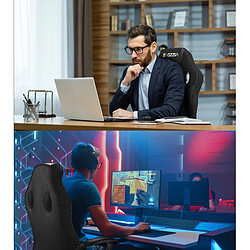 Fauteuil de Bureau Inclinable - BIGZZIA Fauteuil Gamer Hauteur Réglable - avec dossier respirant et appui-tête confortable - Noir pas cher