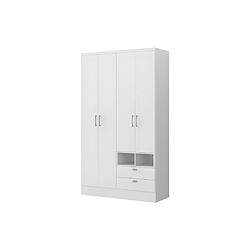 Vente-Unique Armoire ODILON - 4 portes & 2 tiroirs - L.120 cm - Blanc