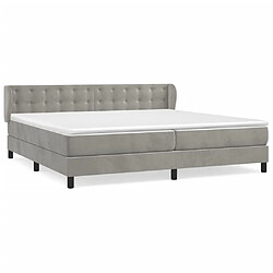 vidaXL Sommier à lattes de lit et matelas Gris clair 200x200cm Velours