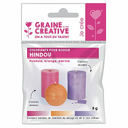 Graines Creatives 3 colorants solides pour bougies - Hindou