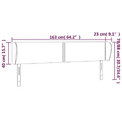 Acheter vidaXL Tête de lit avec oreilles Gris foncé 163x23x78/88 cm Velours