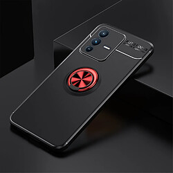 Coque en TPU anti-salissure anti-empreinte digitale avec béquille, noir/rouge pour votre Vivo S12 Pro