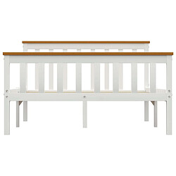 Avis Maison Chic Lit adulte - Lit simple Cadre de lit,Structure du lit Contemporain Blanc Bois de pin massif 120 x 200 cm -MN76806