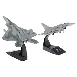 Avis 2x Avion de Chasse F-22 à L'échelle 1/100 et Cadeaux de Décoration pour Avion EF2000