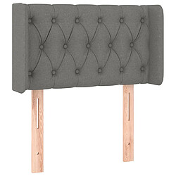 Avis Maison Chic Tête de lit scandinave à LED,meuble de chambre Gris foncé 83x16x78/88 cm Tissu -MN92811