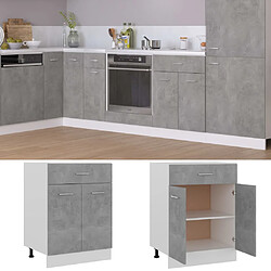 vidaXL Armoire de plancher à tiroir Gris béton Bois d’ingénierie