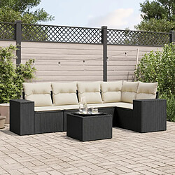 Maison Chic Salon de jardin 6 pcs avec coussins | Ensemble de Table et chaises | Mobilier d'Extérieur noir résine tressée -GKD98321