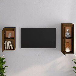 Avis Maison Chic Meubles TV 2 pcs pour salon Marron miel Bois massif de pin -MN35480