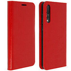 Avizar Etui Huawei P20 Pro Housse Cuir Portefeuille Fonction Support - Rouge