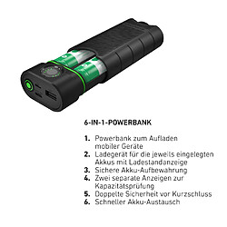 Acheter Ledlenser Flex10 Powerbank 6 en 1, Temps de Charge Court, 2 Batteries incluses, Protection Contre Les Courts-Circuits, Longue durée de Vie grâce à la Batterie remplaçable.