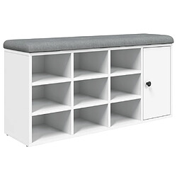 Maison Chic Banc à chaussures | Meuble de rangement à chaussures Meuble d'Entrée blanc 102x32x50 cm bois d'ingénierie -MN55640