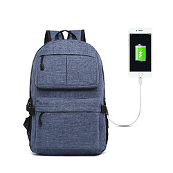 Wewoo Sacoche pour ordinateur portable bleu 15,6 pouces et ci-dessous Macbook, Samsung, Lenovo, Sony, DELL Alienware, CHUWI, ASUS, HP Sac à dos multifonctions Universel Oxford tissu à avec port de charge USB externe, taille: 46x32x12cm,