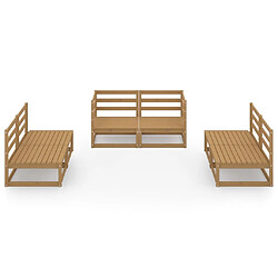 Avis Maison Chic Salon de jardin 6 pcs - Table et chaises d'extérieur - Mobilier/Meubles de jardin Moderne marron miel bois de pin massif -MN87634