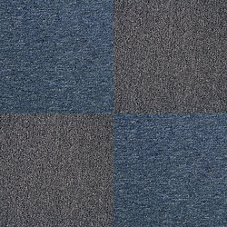 Monstershop 40 Dalles de 50cm x 50cm (10m²) Dalle de Moquette Couleur Noir Charbon & Bleu Tempête