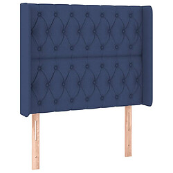 Avis Maison Chic Tête de lit scandinave à LED,meuble de chambre Bleu 103x16x118/128 cm Tissu -MN67180