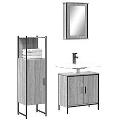 Maison Chic Armoire de Bain | Ensemble de 3 meubles salle de bain Sonoma gris -GKD33721