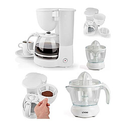 NEDIS Cafetière Electrique 800W 12-tasses-Classique Blanche haute qualité + Presse fruit Blanc 700ml