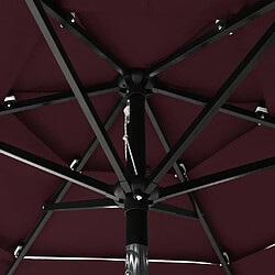 ComfortXL Parasol à 3 Niveaux Avec Mât En Aluminium Bordeaux 2 M pas cher