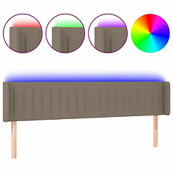 Maison Chic Tête de lit scandinave à LED,meuble de chambre Taupe 163x16x78/88 cm Tissu -MN43976