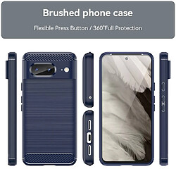 Htdmobiles Coque pour Google Pixel 8 5G - housse etui silicone gel carbone + film ecran - BLEU FONCE