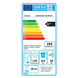 Sèche-linge pompe à chaleur avec condenseur 60cm 8kg blanc - edhf2812wc - ELECTROLUX