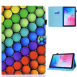 Etui en PU motif de couture avec support pour Huawei Enjoy Tablet 2/MatePad T 10 9.7 pouces/T 10S 10.1 pouces/Pad X6 9.7 pouces - Cercle coloré