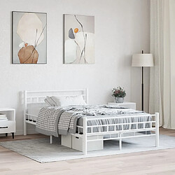 Maison Chic Lit adulte - Lit simple Cadre de lit,Structure du lit Contemporain Blanc Métal 120 x 200 cm -MN42467