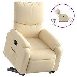 Maison Chic Fauteuil Relax pour salon, Fauteuil inclinable électrique crème tissu -GKD22555