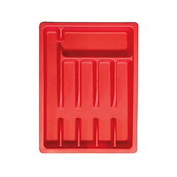 Je Cherche Une Idee Range couverts ajustable en plastique rouge.