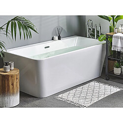 Beliani Baignoire semi-îlot blanche 170 x 80 cm HASSEL