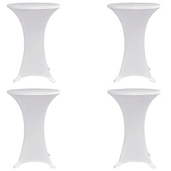 Decoshop26 Housses élastiques de table Ø 70 cm Blanc 4 pièces DEC022506