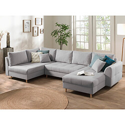 Lisa Design Rune - canapé panoramique - 7 places - style scandinave - gauche Rune - canapé panoramique - 7 places - style scandinave - gauche - Gris clair