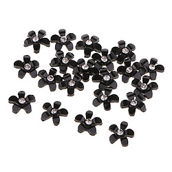 20 fleurs flatback bouton embellissements strass pour mariage noir pas cher