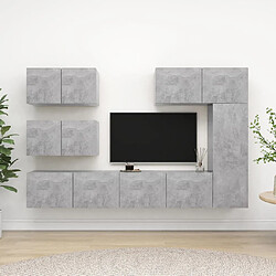 vidaXL Ensemble de meubles TV 6 pcs Gris béton Bois d'ingénierie