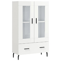 vidaXL Buffet haut blanc brillant 69,5x31x115 cm bois d'ingénierie