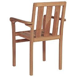 Maison Chic Lot de 2 Chaises empilables de jardin - Fauteuil d'extérieur Bois de teck solide -MN58957 pas cher