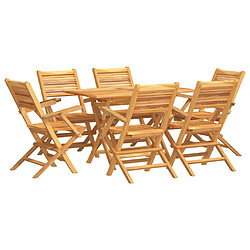 vidaXL Ensemble à manger de jardin 7 pcs Bois de teck solide