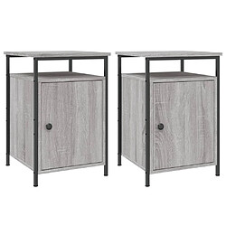 Maison Chic Lot de 2 Tables de chevet - Tables de Nuit sonoma gris 40x42x60cm bois d'ingénierie