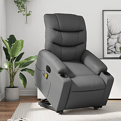 Maison Chic Fauteuil Relax pour salon, Fauteuil inclinable de massage électrique gris similicuir -GKD85343