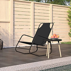 Maison Chic Chaise longue à bascule | Bain de soleil Relax | Transat Noir Acier et textilène -GKD42982