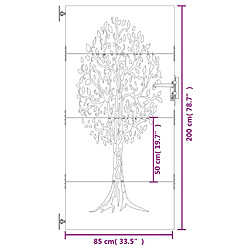 vidaXL Portail de jardin 85x200 cm acier corten conception de l'arbre pas cher