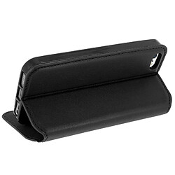 Avizar Housse Etui Folio Portefeuille Apple iPhone SE, 5S, 5 - Noir Clapet Aimanté pas cher