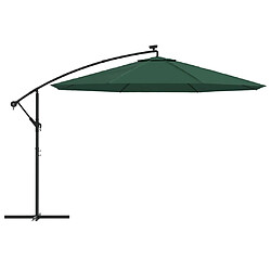 Avis vidaXL Parasol de jardin en porte-à-feux et lumières LED mât en métal