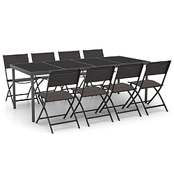 vidaXL Mobilier de salle à manger d'extérieur 9 pcs Acier