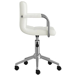 Avis Helloshop26 Chaise fauteuil siège de bureau informatique étude pivotante similicuir blanc 02_0024048