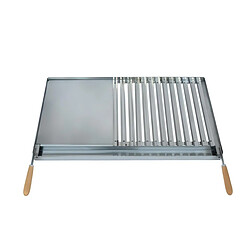 Visiodirect Grille à rôtir avec tiroir et récupérateur de graisse en Inox coloris Noir - 50 x 45 x 40 cm