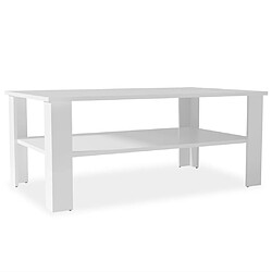 vidaXL Table basse bois d'ingénierie 100x59x42 cm blanc